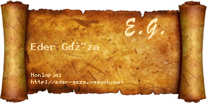 Eder Géza névjegykártya
