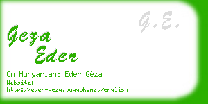 geza eder business card